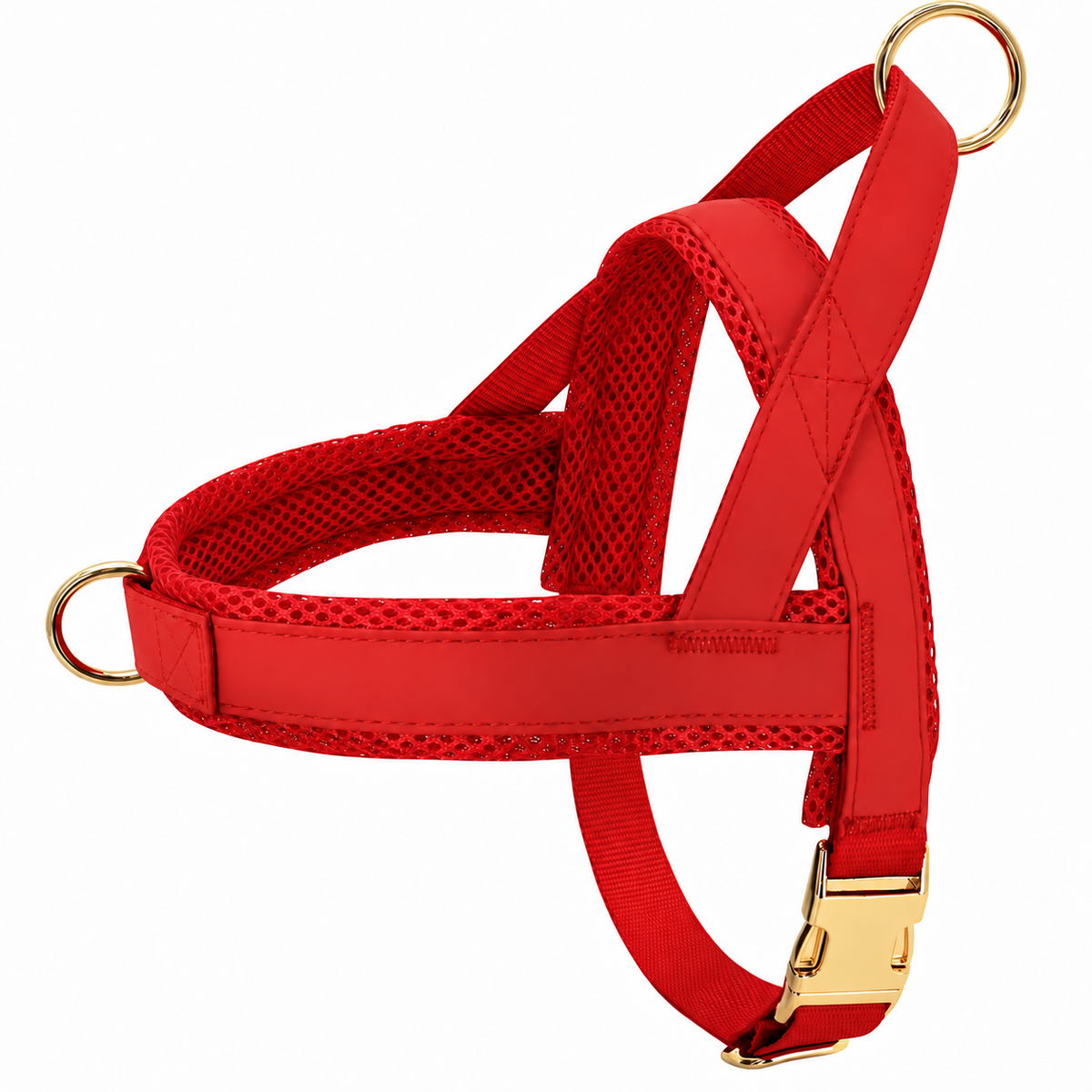 Harnais réglable pour chien en simili cuir et nylon