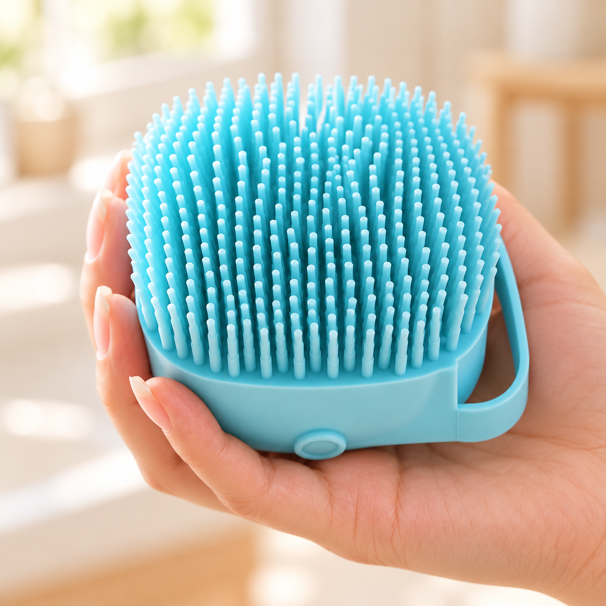 Brosse de bain pour chien avec réservoir à shampoing