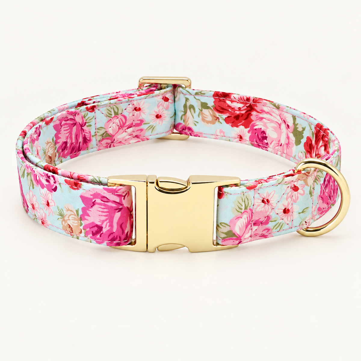Collier floral pour chien — finition dorée