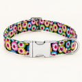 Collier floral pour chien — finition argentée