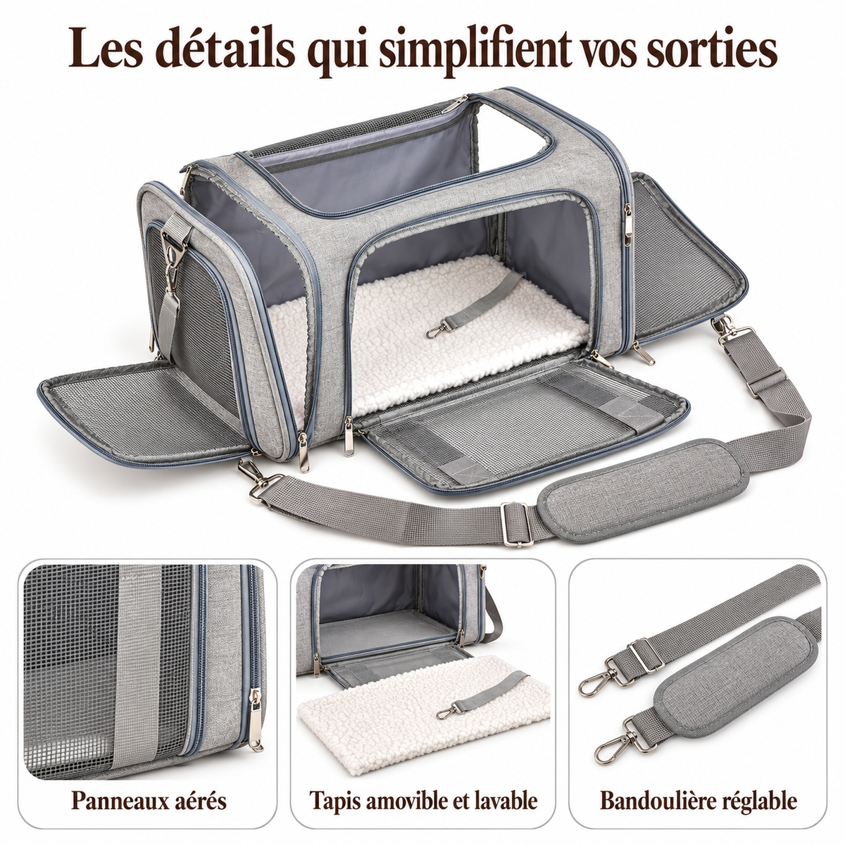 Sac de transport souple pour petit chien